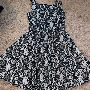 Black and Cream Lace Dress